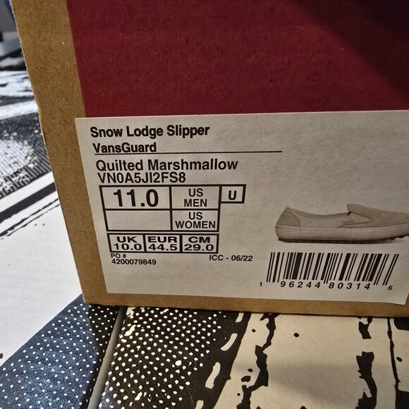 VANS Snow Lodge Slipper Mens US Size 11 Quilted Marshmallow ***RARE*** NEW - Picture 9 of 9
